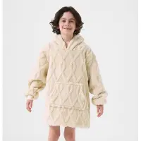 Textino ROSETTA - hoodie 50x70 cm - hoodie deken - kinderen - Bone White - wit