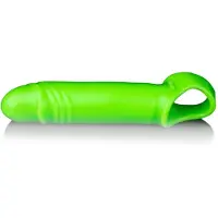 Shots Smooth Stretchy Penis Sleeve - Glow in the Dark - Neon Green