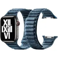 Alcanside Alcantara Apple Watch 49 / 46 / 45 Mm Bandje Ocean Blauw