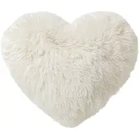 Textino HART-XL - sierkussen 55x60 cm - hartvormig kussen - fluffy - Snow White - wit