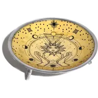 Ancient Wisdom - Decoratief beeld of figuur - Gietijzeren ketel 11x13 cm met pentagramsymbool - ritueel - magie - spiritueel - branden - spreuken - symbolen