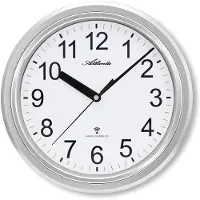 Atlanta 4522/9 Tijdsein gestuurde wandklok zilver