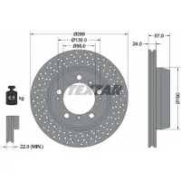 Textar Remschijf 92176705 achter, geventileerd, geperforeerd, sterk gecarboniseerd, 1 stuk