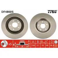 TRW DF4860S Remschijf