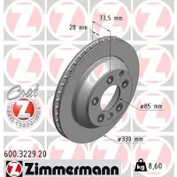ZIMMERMANN 600.3229.20 Remschijf