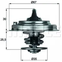 MAHLE ORIGINAL Thermostaat, koelvloeistof TX 34 87D