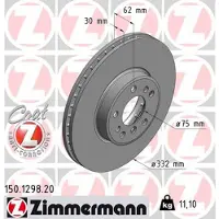 ZIMMERMANN 150.1298.20 Remschijf