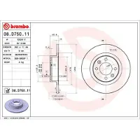 Brembo 08.D750.11 Remschijf