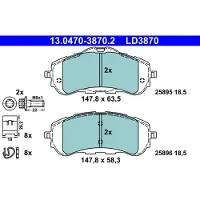 Ate Low dust Keramische remblokken 13.0470-3870.2 ATE voor o.a. PEUGEOT