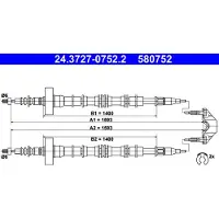 Ate Handremkabel 24.3727-0752.2 ATE voor o.a. OPEL
