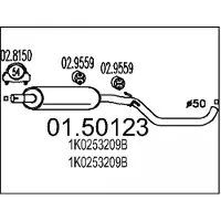 MTS 01.50123 Uitlaat middendemper