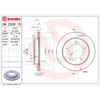 Brembo Remschijf 09C22010 voorkant, geventileerd, 1 Stuk