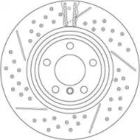 TRW Remschijf DF6606S achter, geperforeerd, sleuf, sterk gecarboniseerd, 1 Stuk