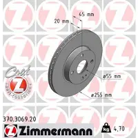 ZIMMERMANN 370.3069.20 Remschijf