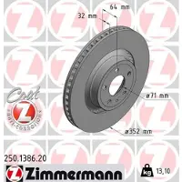 ZIMMERMANN 250.1386.20 Remschijf