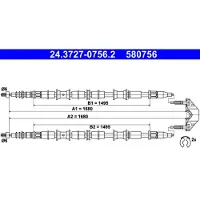 Ate Handremkabel 24.3727-0756.2 ATE voor o.a. OPEL