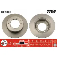 TRW Remschijf DF1802 achter, volledig, 1 Stuk