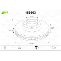 Valeo 186603 Remschijf