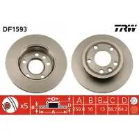 TRW Remschijf DF1593