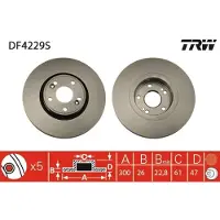TRW DF4229S Remschijf
