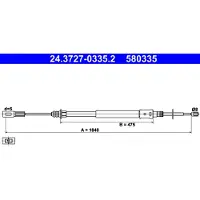 Ate Handremkabel 24.3727-0335.2 ATE voor o.a. CITROEN