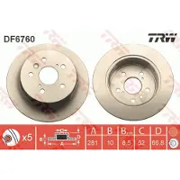 TRW Remschijf DF6760 achter, volledig, 1 Stuk