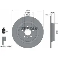 Textar Remschijf 92162903 achter, compleet, 1 stuk