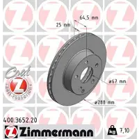 ZIMMERMANN 400.3652.20 Remschijf