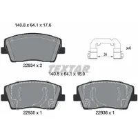 Textar Remblokset 2293401, voor