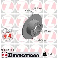 ZIMMERMANN 100.1217.20 Remschijf