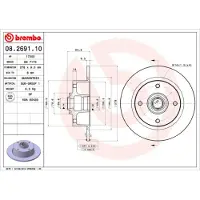 Brembo Remschijf 08.2691.10, voorkant, compleet, 1 Stuk
