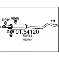 MTS 01.54120 Uitlaat middendemper