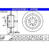 Ate Remschijf 24.0112-0150.1 achter, volledig, 1 Stuk