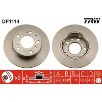 TRW Remschijf DF1114 voorkant, compleet, 1 Stuk
