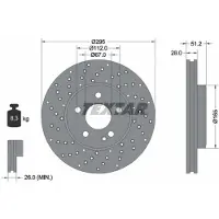 Textar Remschijf 92257505 voorkant, geventileerd, geperforeerd, sterk gecarboniseerd, 1 Stuk