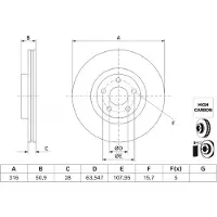 Bosch Remschijf 0 986 479 J32, 1 stuk