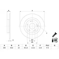 Bosch Remschijf 0 986 479 G90 achter, volledig, 1 Stuk