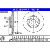 Ate 24.0322-0197.1 Remschijf