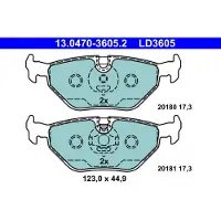 Ate Low dust Keramische remblokken 13.0470-3605.2 ATE voor o.a. BMW, MG, ROVER, SAAB