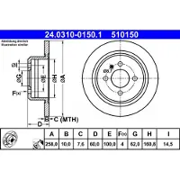 Ate Remschijf Power Disc 24.0310-0150.1, 1 Stuk