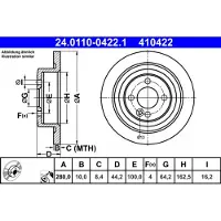 Ate Remschijf 24.0110-0422.1, 1 stuk