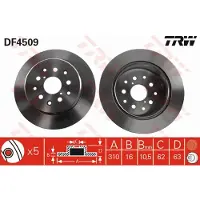 TRW DF4509 Remschijf