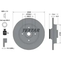 Textar Remschijf 92168703 achter, volledig, 1 Stuk