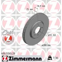 ZIMMERMANN 600.3265.20 Remschijf