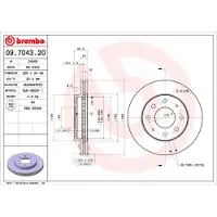 Brembo 09.7043.20 Remschijf