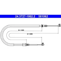 Ate Handremkabel 24.3727-1062.2 ATE voor o.a. RENAULT