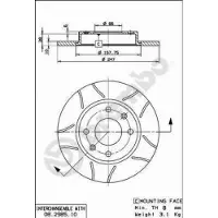 Brembo Remschijf Max 08.2985.75, sleuf, compleet, 1 Stuk