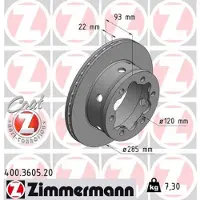 ZIMMERMANN 400.3605.20 Remschijf