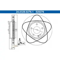 Ate Remschijf PowerDisc 24.0328-0276.1, 1 stuk