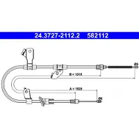 Ate Handremkabel 24.3727-2112.2 ATE voor o.a. MITSUBISHI
